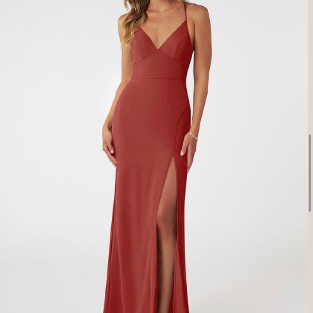 Azazie Becca Chiffon Dress (Brand New)